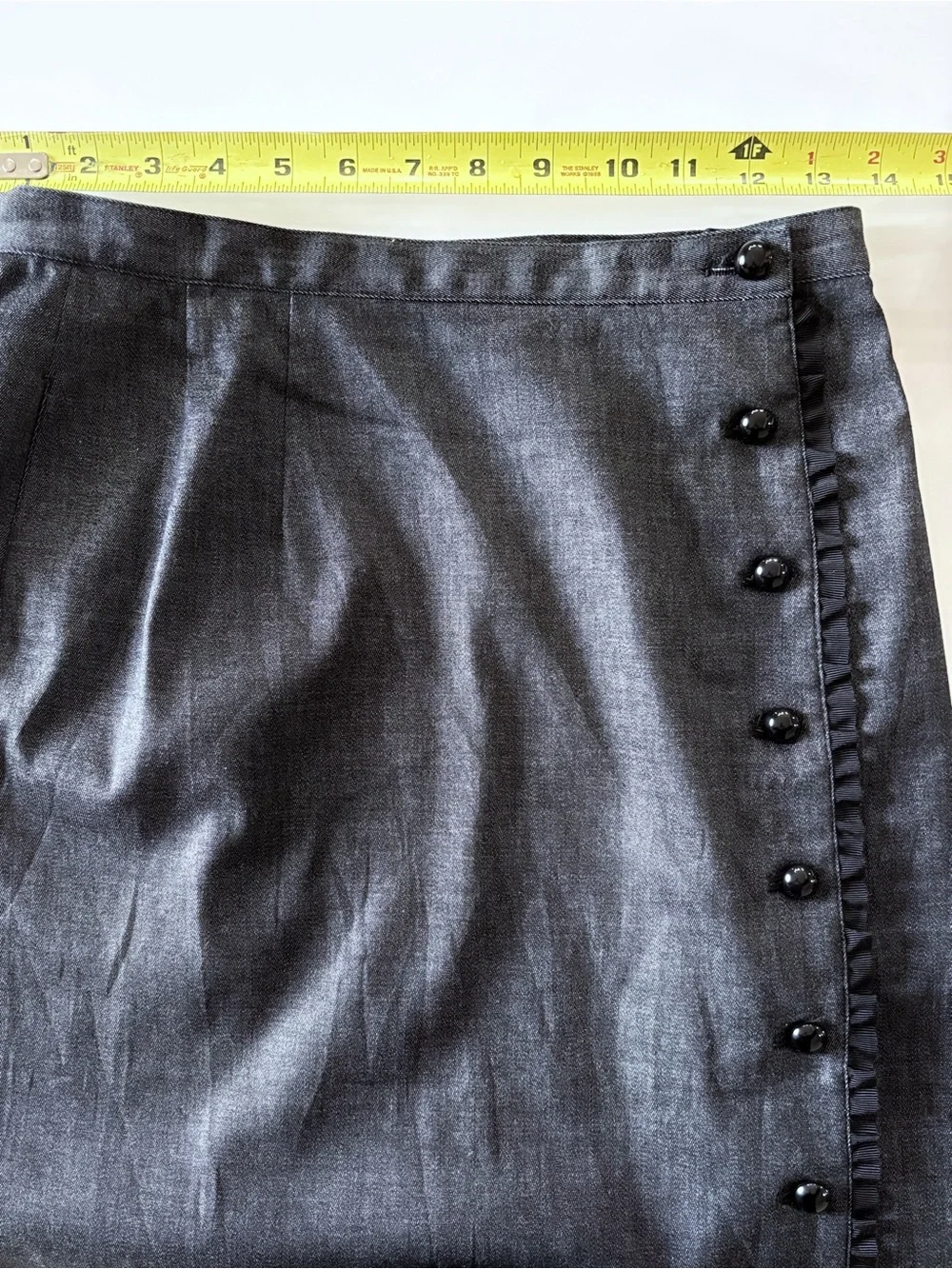 Ingeborg Women's M/L Gray Wrap Midi Skirt Stretch Japan Office Old Money Chic